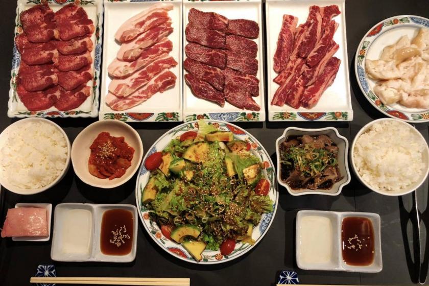 Carefully selected Japanese black beef yakiniku dinner plan