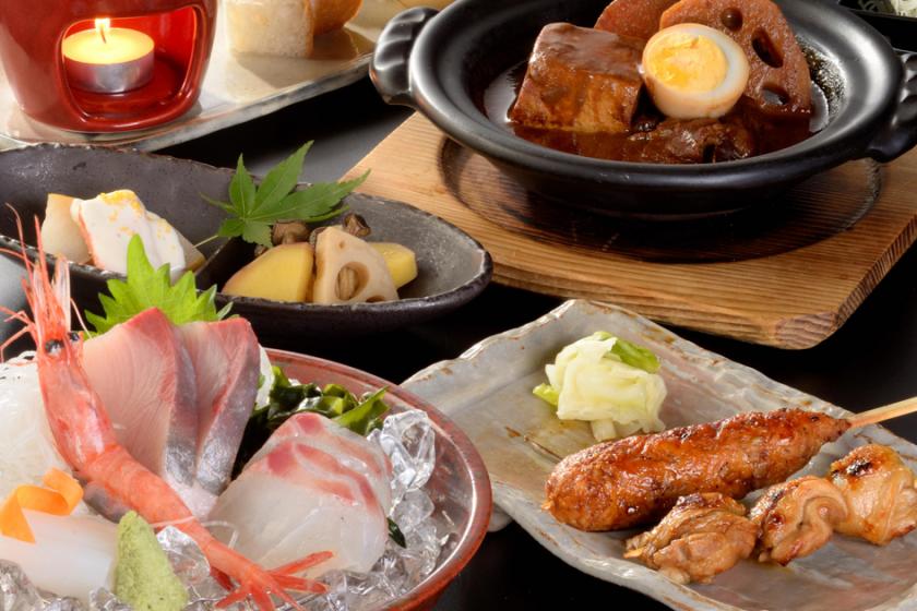 [With half board] Assorted sashimi and grilled Hida chicken skewers! "Kurobe Gozen" with dinner and breakfast