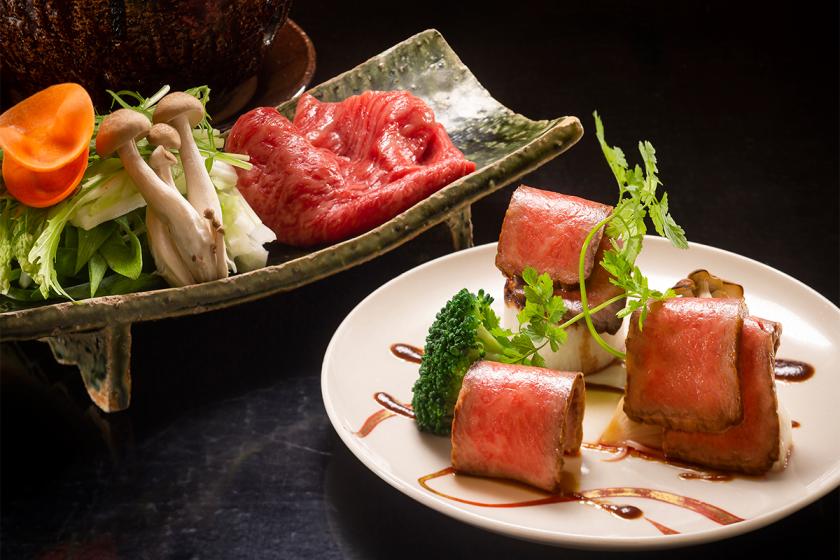 [客房餐-近江牛肉懷石料理-] 您可以在客房內享用滋賀的味道。安井的款待，享受對話