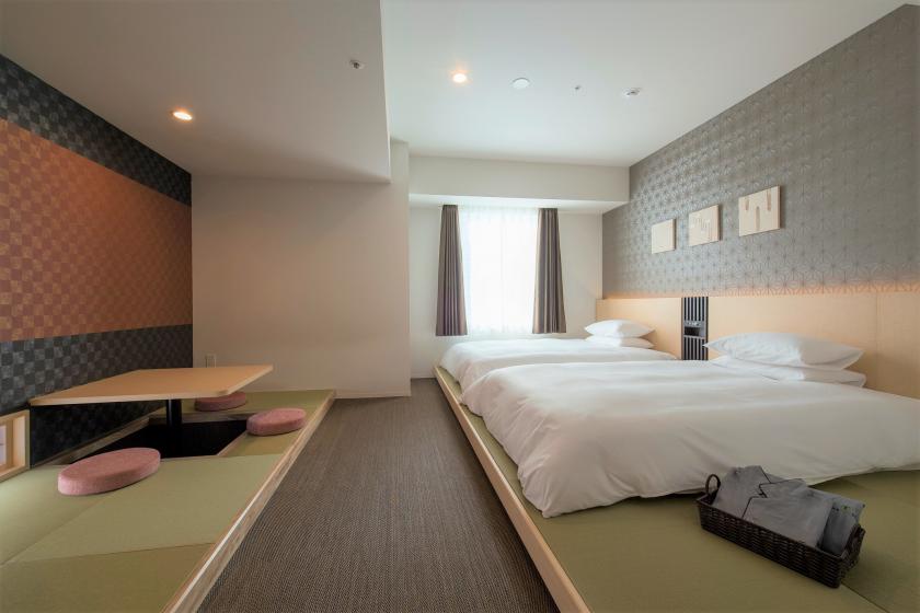 [禁煙]日式雙床房30平方米/獨立的浴室和衛生間