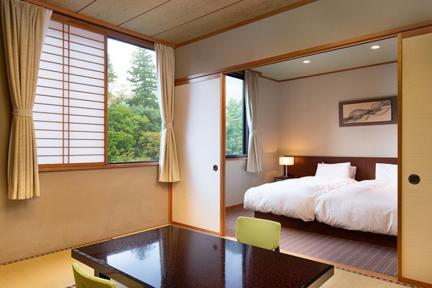 Comfortable Japanese-Western style room plan in a room between 2 rooms
