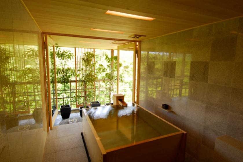 Kadan suite with balcony & half panoramic wooden bath