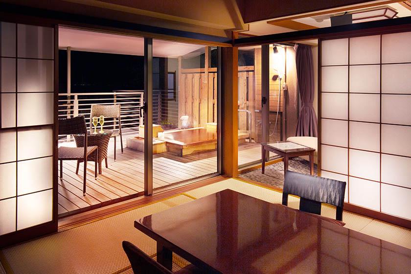 Designated as "Hanahiiragi" with a corner open-air bath / Simple stay / 1 night with 2 meals / Basic plan