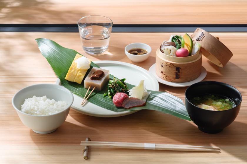 【中川正七商店 x MIROKU】雪野漂白床上用品和吉野柏樹的香味--日式餐盤含早餐