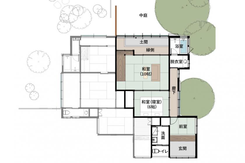 With hot spring and courtyard [To the clouds] 50 tsubo garden, mosquito net bedroom, large Japanese-style room