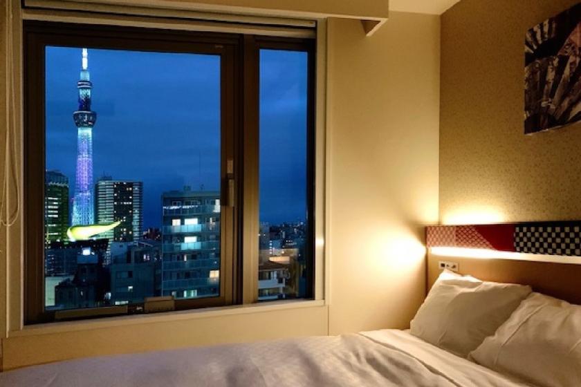 ● High floor guaranteed! Enjoy the night view of Asakusa from your room! Non-smoking double room [Breakfast included]