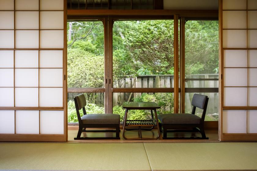【本館・和室ツイン（バスなし）】箱根の自然と歴史に触れる自家源泉の湯宿（夕朝食付き）