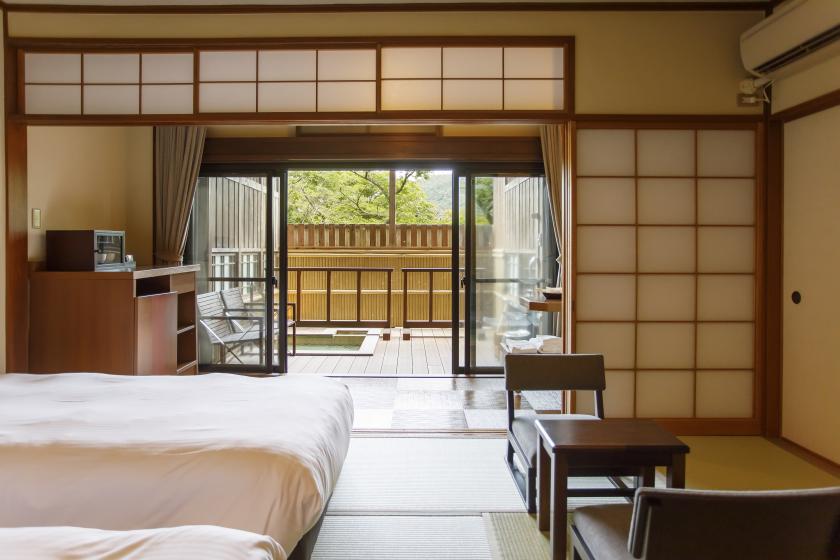 [Annex, guest room with open-air bath] A privately-sourced hot spring inn where you can experience the nature and history of Hakone (including breakfast)