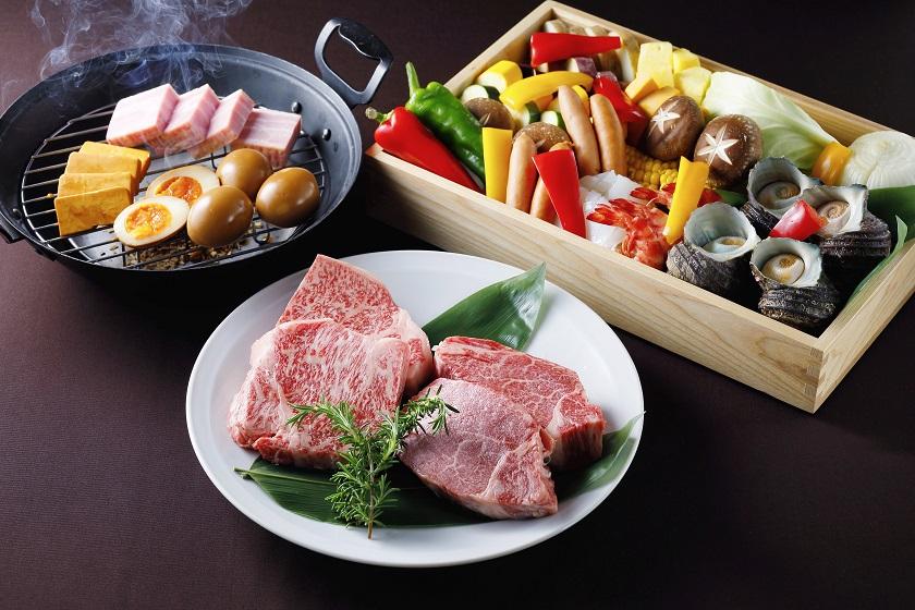 Enjoy the finest Awaji beef fillet and abalone from Awaji Island in luxury at "Barbecue MIYABI" (Dinner and breakfast included)