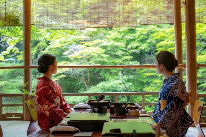 【川床プラン】5月～10月宿泊対象！京都高雄で川床料理ご夕食プラン　-夕食・和洋選べるこだわり朝食付き-
