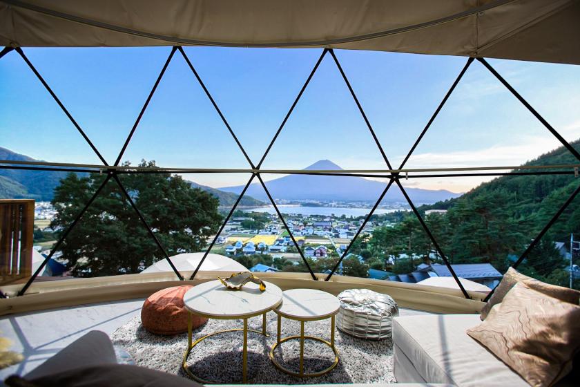 【不含餐的超值方案】從所有房間都可欣賞到富士山和河口湖絕景的豪華露營方案