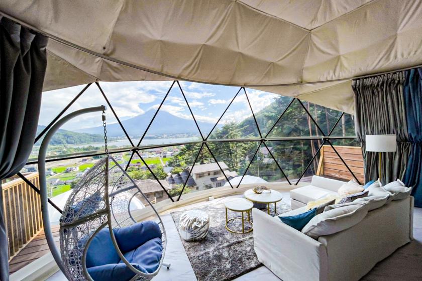 [Value for money plan without meals] Glamping plan with superb views of Mt. Fuji and Lake Kawaguchi from all rooms