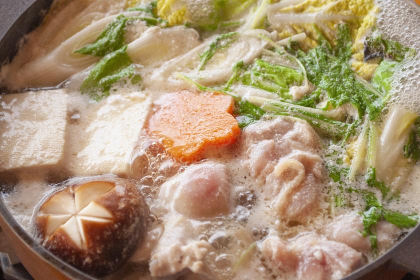 [Iwate/Oshu] White hot pot course to taste Iwai chicken