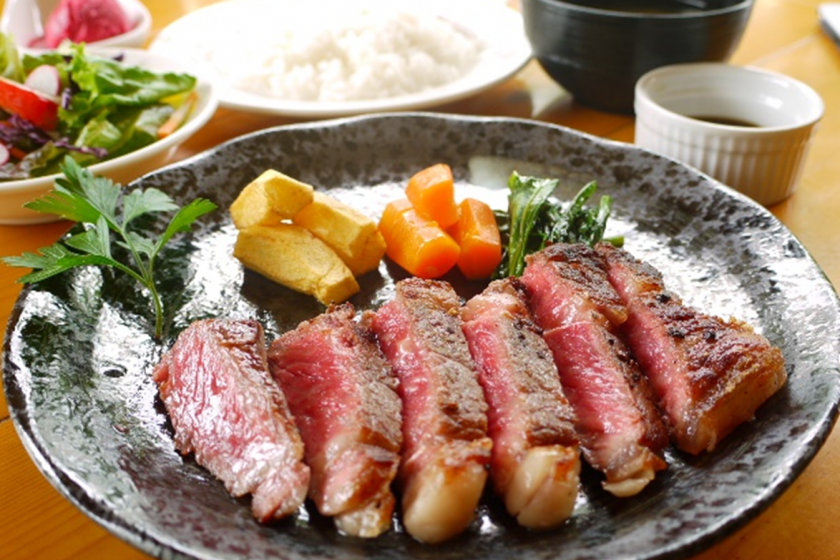 [Taste Iwate beef with 2 kinds of sauce] Iwate beef sirloin steak set plan