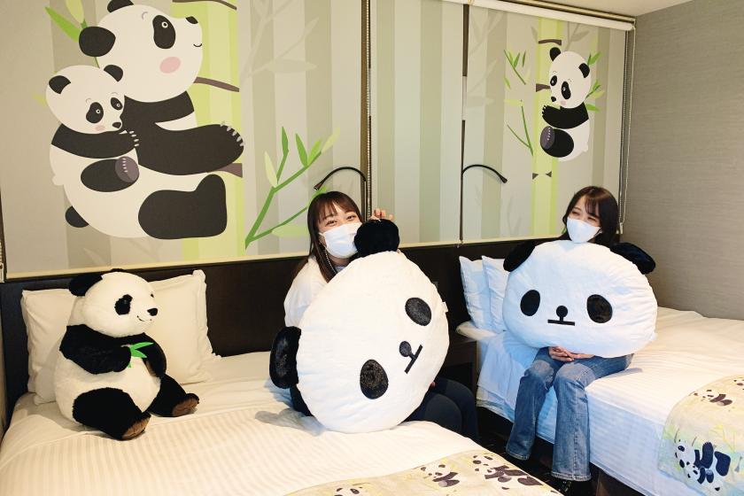 [Photogenic room surrounded by cute pandas] Akihabara Panda House [Twin Room] Breakfast buffet included