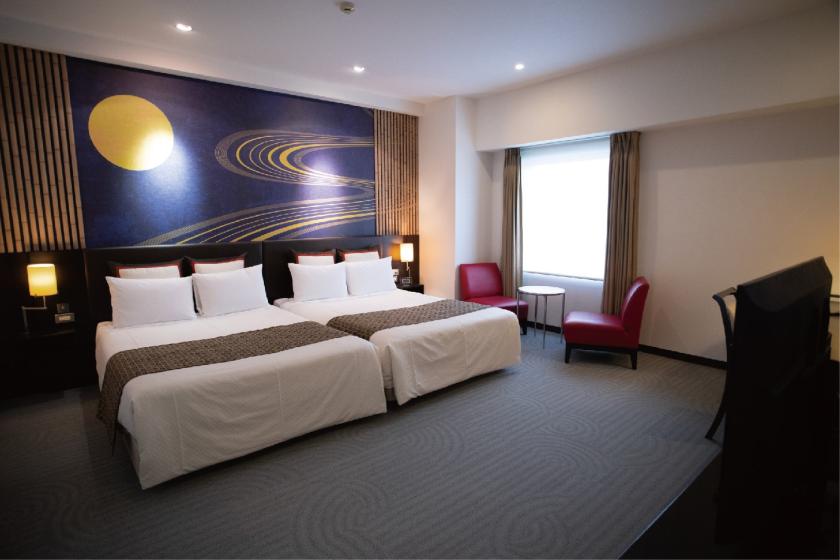 Recommended for families with children! Top floor & luxury bathroom ♪ View bath twin room (non-smoking)