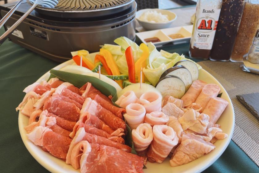 <Villa BBQ Plan> BBQ ingredients set x equipment rental included! Recommended for those who want to enjoy BBQ easily♪ Breakfast and dinner included.