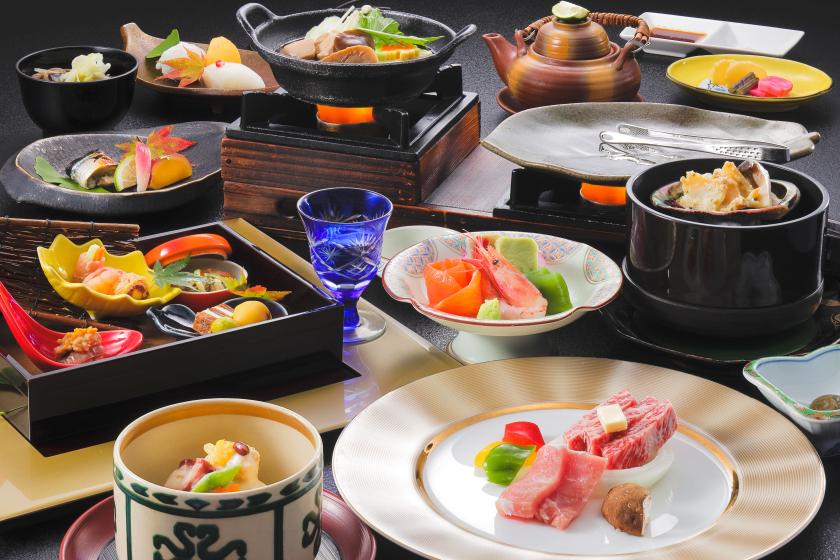 [Standard plan] Rare "Zao beef" and gorgeously colored "Hana no Kaiseki set" / Time to relax in a 300-year-old atmosphere and a famous hot spring