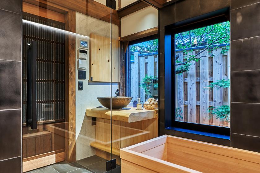 【蔵-KURA--】檜風呂付メゾネット・贅沢なサウナ/屋外檜水風呂付