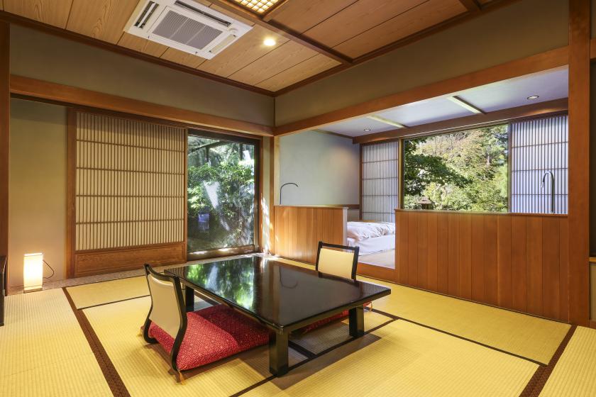 Guest room with hot spring open-air bath