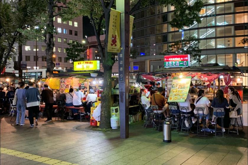 [Enjoy your Fukuoka trip plan] A plan with a food stall ticket where you can enjoy recommended menus from food stalls <Free lounge access for guests only>