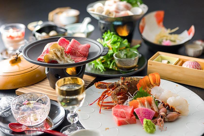 [Early bird discount 30] 2,200 yen OFF per person [Ise lobster, Shinshu pork and Asari spring vegetable hotpot, Shinshu beef] Top quality spring blessings