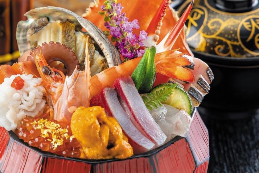【저녁 2식 첨부/비즈니스 플랜】출장중에서도 지물을 맛보고 싶은 분에게 호화 해물 덮밥! 세토우치 생선이 담긴 바다 보석함