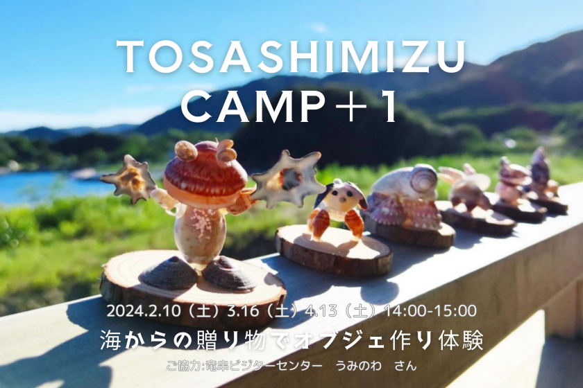 【現地決済】4月13日限定◆TOSASHIMIZU CAMP＋1プラン【海からの贈り物でオブジェ作り体験】