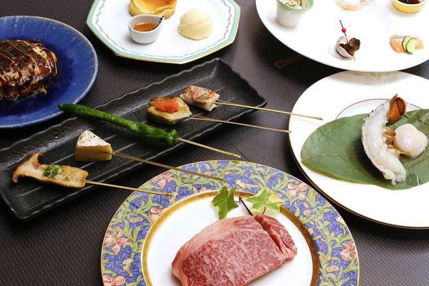 日本料理「四季」鉄板焼きコーナーで食す！花宴（はなのえん）コースプラン（2食付）