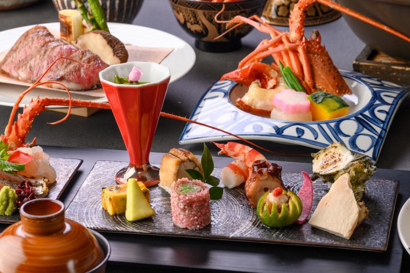 [60th Anniversary Special Plan] Special Japanese food course with Mie's three major flavors: Ise lobster, abalone, and Matsusaka beef