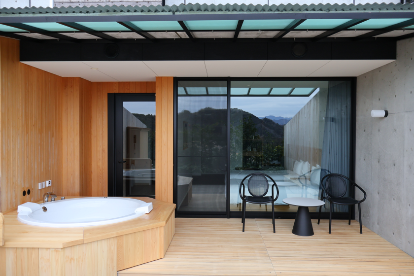Terrace twin room with open-air jacuzzi