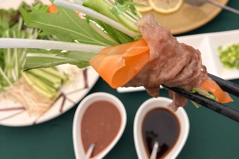 ＼Thanks to you, 7th anniversary/Limited time only! Dinner is grilled shabu-shabu made with prefecture-produced Japanese beef "Yamashiro beef" | Lightly wrapped with vegetables ♪ Breakfast included