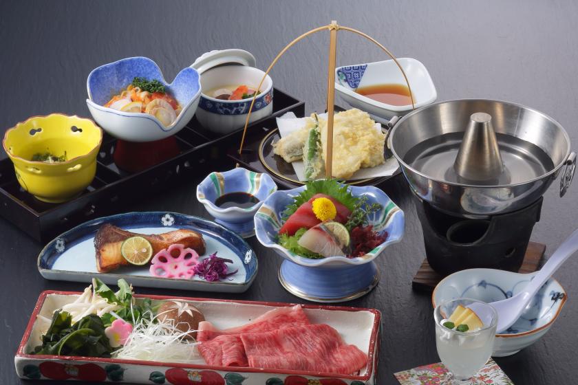 [2 meals included] Hitachi beef shabu-shabu kaiseki ◆ Locally produced kaiseki made with carefully selected local ingredients Convenient access to expressway IC / Free parking