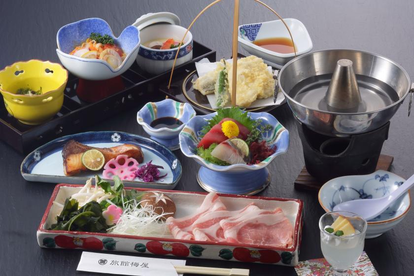 [2 meals included] Mirai pork shabu-shabu kaiseki ◆ Locally produced kaiseki made with carefully selected local ingredients Convenient access to the expressway IC in about 3 minutes