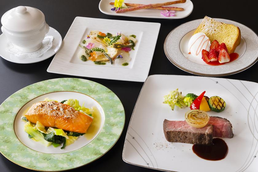 【2식 첨부/저녁 식사는 레스토랑 선택】이와테·도호쿠의 제철 식재료를 듬뿍 사용한 셰프 고집 디너와 조식 포함 플랜