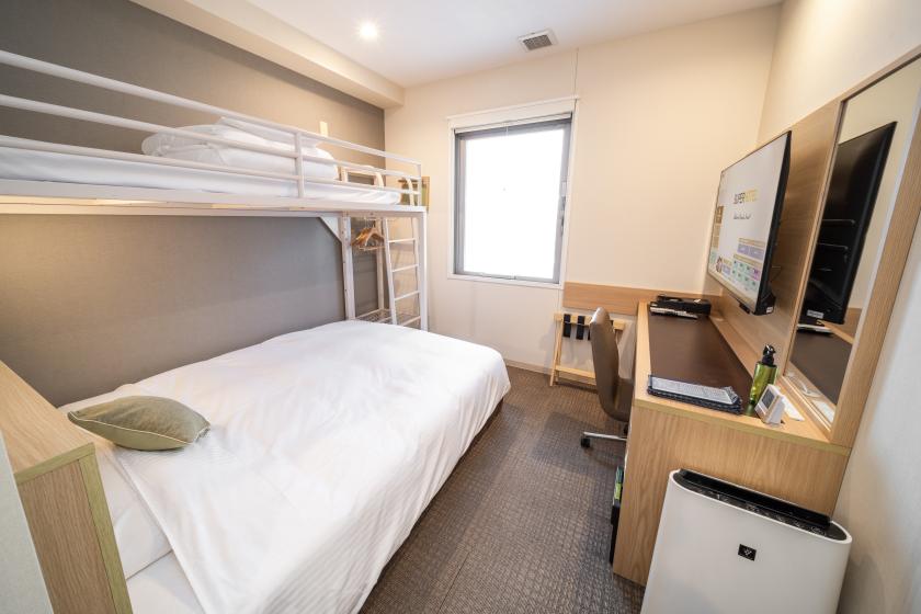 【Breakfast included】【No Smoking】Room with 1 Double Bed with Loft Bed