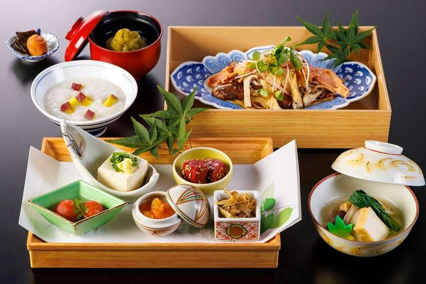 [Plan to enjoy Buddhist vegetarian cuisine] Dinner of vegetarian cuisine supervised by Tenza Roshi at the main temple of Eiheiji. A private hot spring inn where you can experience the nature and history of Hakone (dinner and breakfast included)