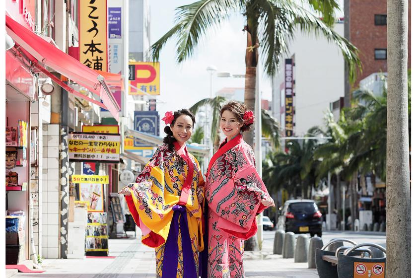 【着物レンタル付き】那覇市内を着物で観光！沖縄観光の映え旅はホテル返却OK(素泊り)