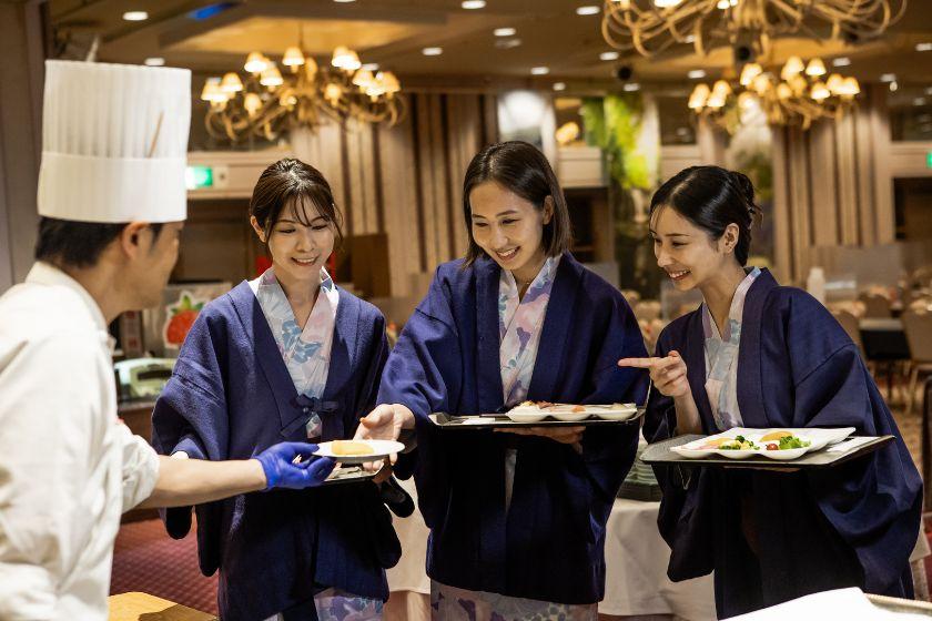 【夕朝食遅めでお得】食事時間とチェックイン時間を遅くするだけでご宿泊代1,500円オフ！人気のバイキングプラン