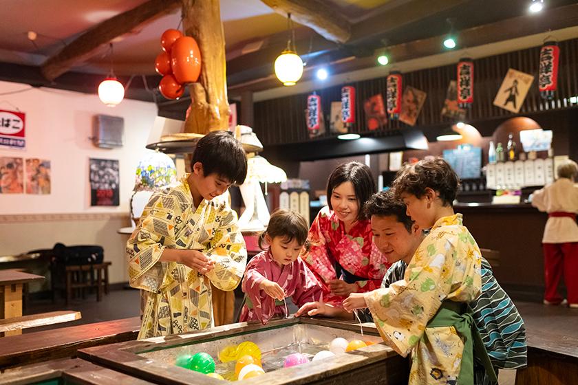 【家族で春休み】小学生半額＆添い寝幼児無料♪ お子様へお祝いちらし寿司×プチケーキ×ガラポン×駄菓子の舟盛