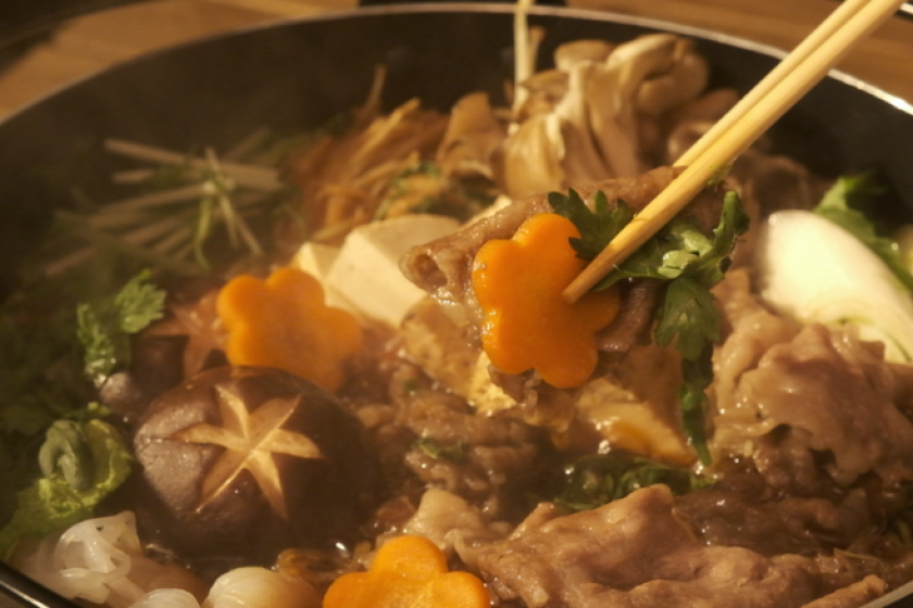 【1泊2食付(夕食すき焼き)】ファンタジー空間でグランピング！夕食は やわらか極上すき焼き