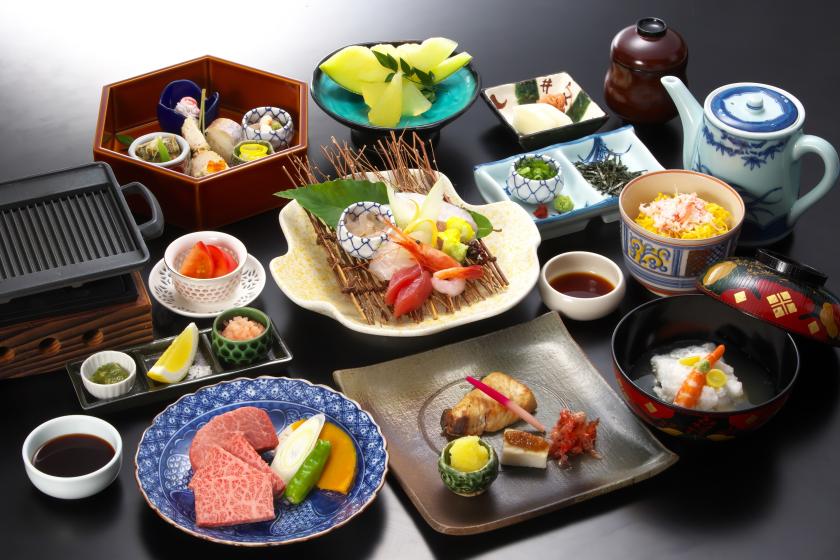 【夕食１7：３０スタート】【公式ホームページ】【2食付き】旬の恵みを五感で楽しむ♪料理長おすすめ会席プラン(料理長特選会席プラン)(プランコード：HP108K) 