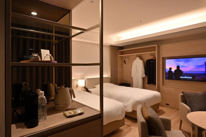 [Tourist room] Twin bed/Unit shower/28 square meters/Non-smoking