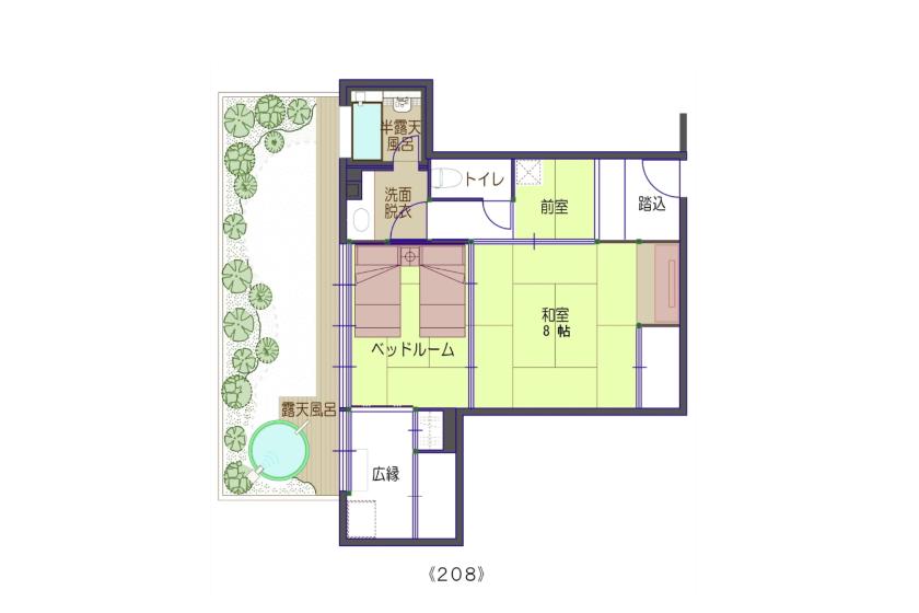 令和3年改装【2階庭園付き和室】源泉掛流し露天+半露天風呂