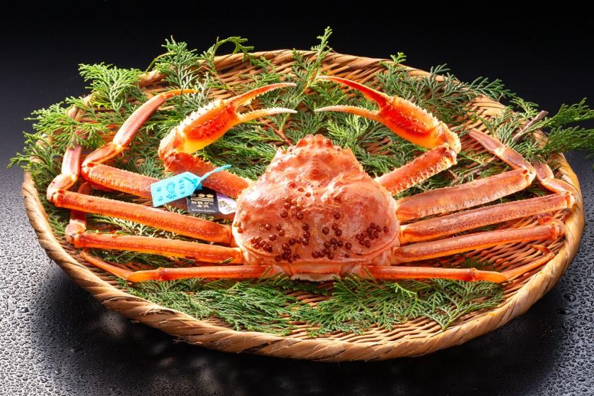 [Eat all you can of 1kg tagged Kano crab] The height of luxury: a full course of extra-large Kano crab sashimi, shell miso grilled, and tempura