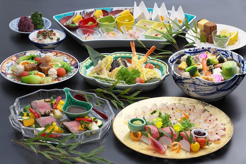 【卓袱グレードアップ】季節卓袱プラン　鯛薄造りと本鮪　豚角煮と旬野菜≪6～8月≫
