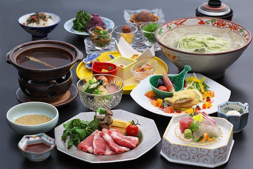 【会席スタンダード】海鮮会席プラン　県産豚アゴ出汁鍋　島原素麺≪6～8月≫
