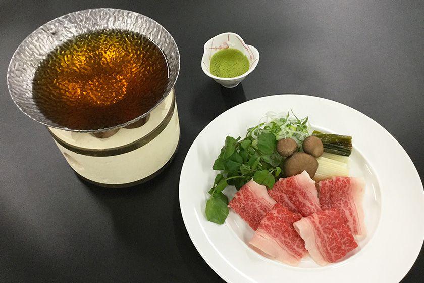 【会席グレードアップ】季節会席プラン　鯛薄造りと本鮪　国産牛の出汁しゃぶ鍋≪6～8月≫