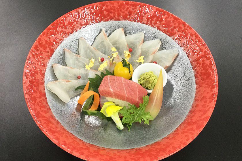 【会席グレードアップ】季節会席プラン　鯛薄造りと本鮪　国産牛の出汁しゃぶ鍋≪6～8月≫