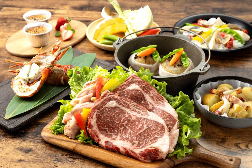 【2食付】メゾネットスイートヴィラご宿泊　ご夕食はプレミアムBBQをルームテラスで。＜温泉館入館券付＞